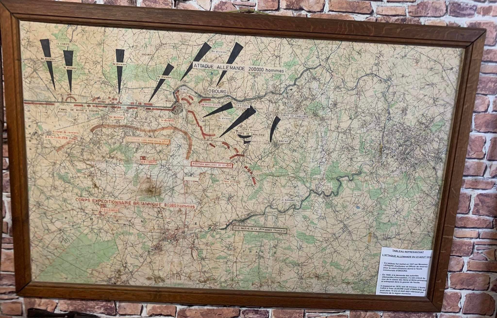carte représentant l'itinéraire de l'attaque allemande